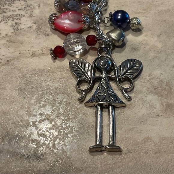 Fairy Charm on chain of beads 4” long handmade - Picture 2 of 6